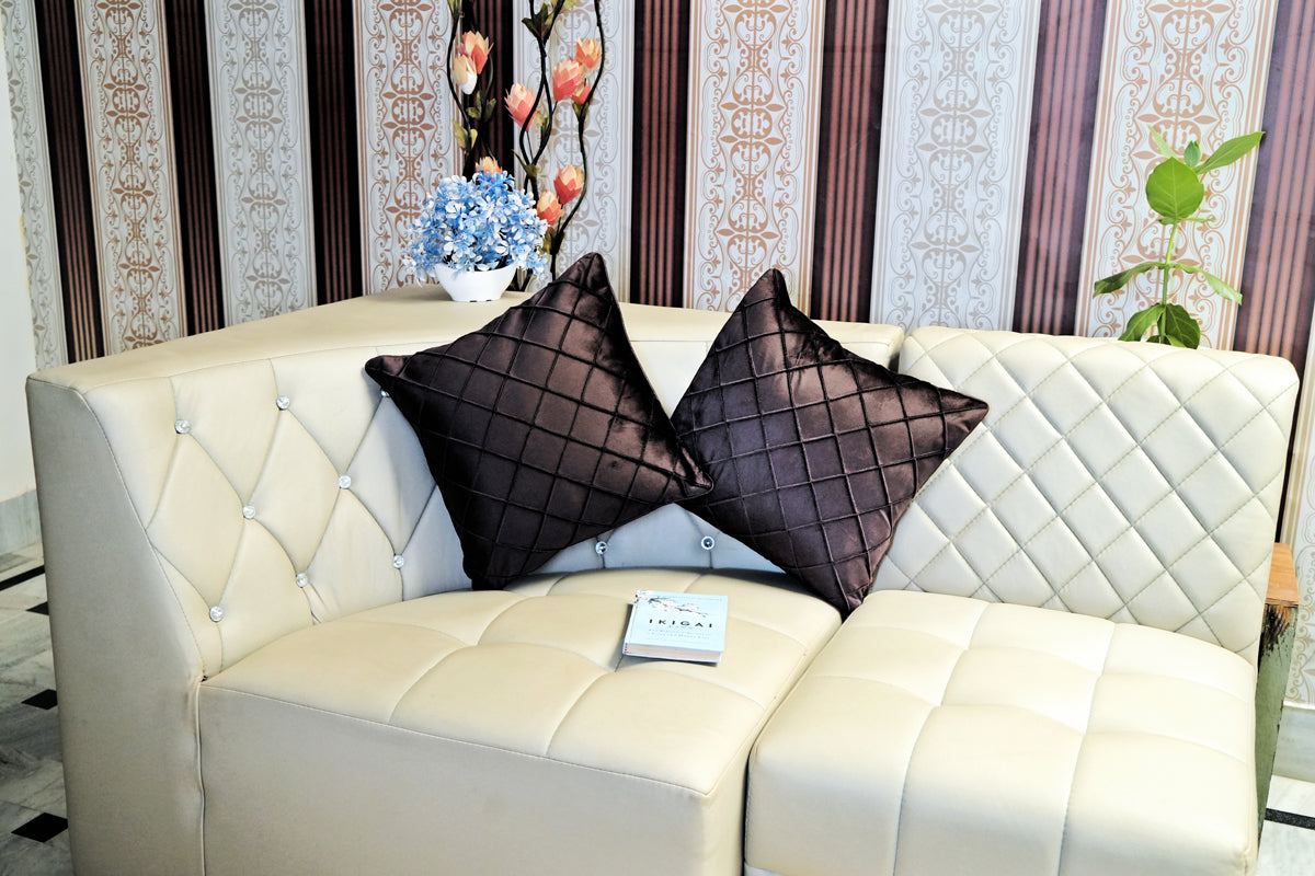 Mocha Glaze Criss-Cross Textured Cushion Cover