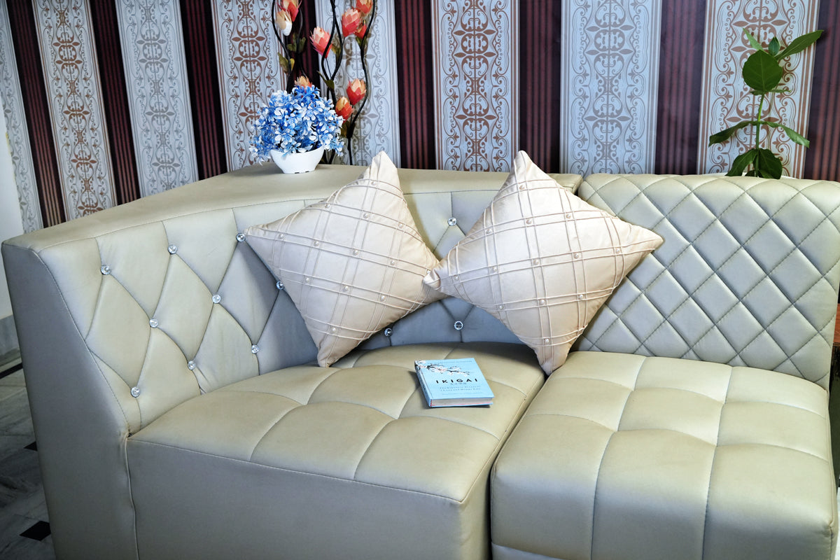 Ivory Gleam Pearl Embellished Cushion Cover