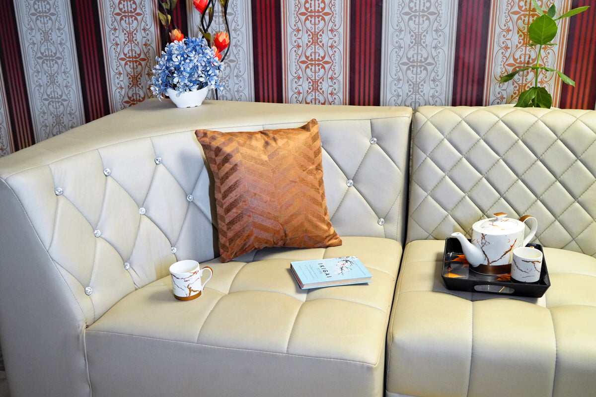 Heritage Zig Velvet Cushion Cover – Blush Pink & Cocoa Brown