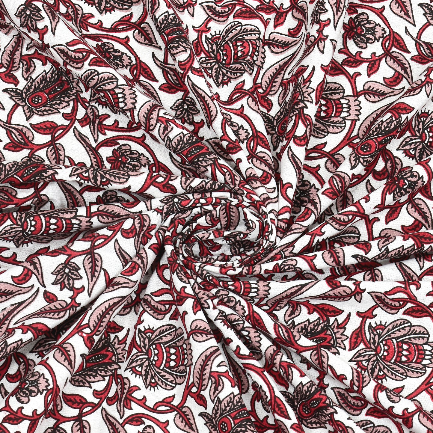 Scarlet Bloom – Red Floral Cotton Bedsheet Set