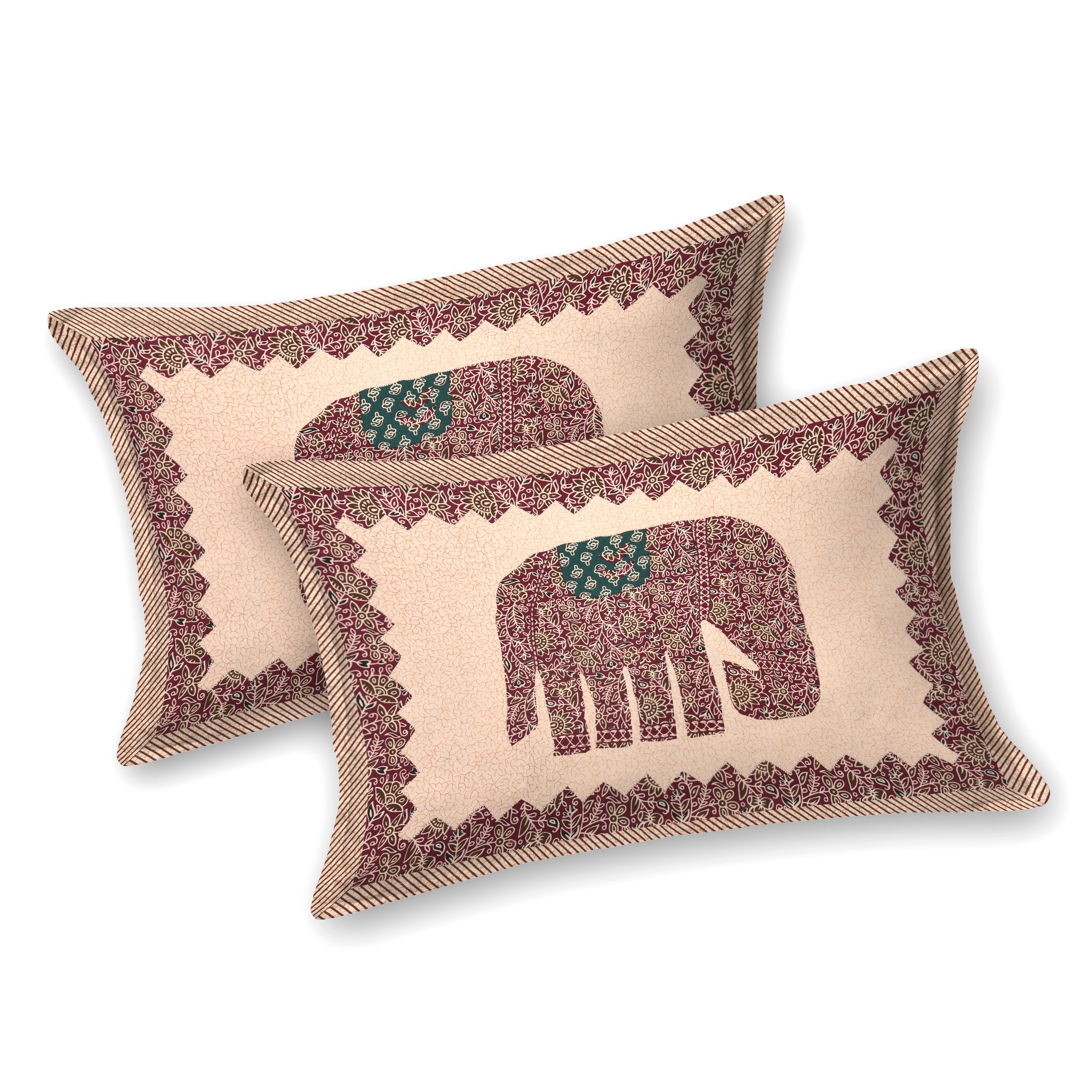 Elephant Motif Cotton Bedsheet – Multicolor Print