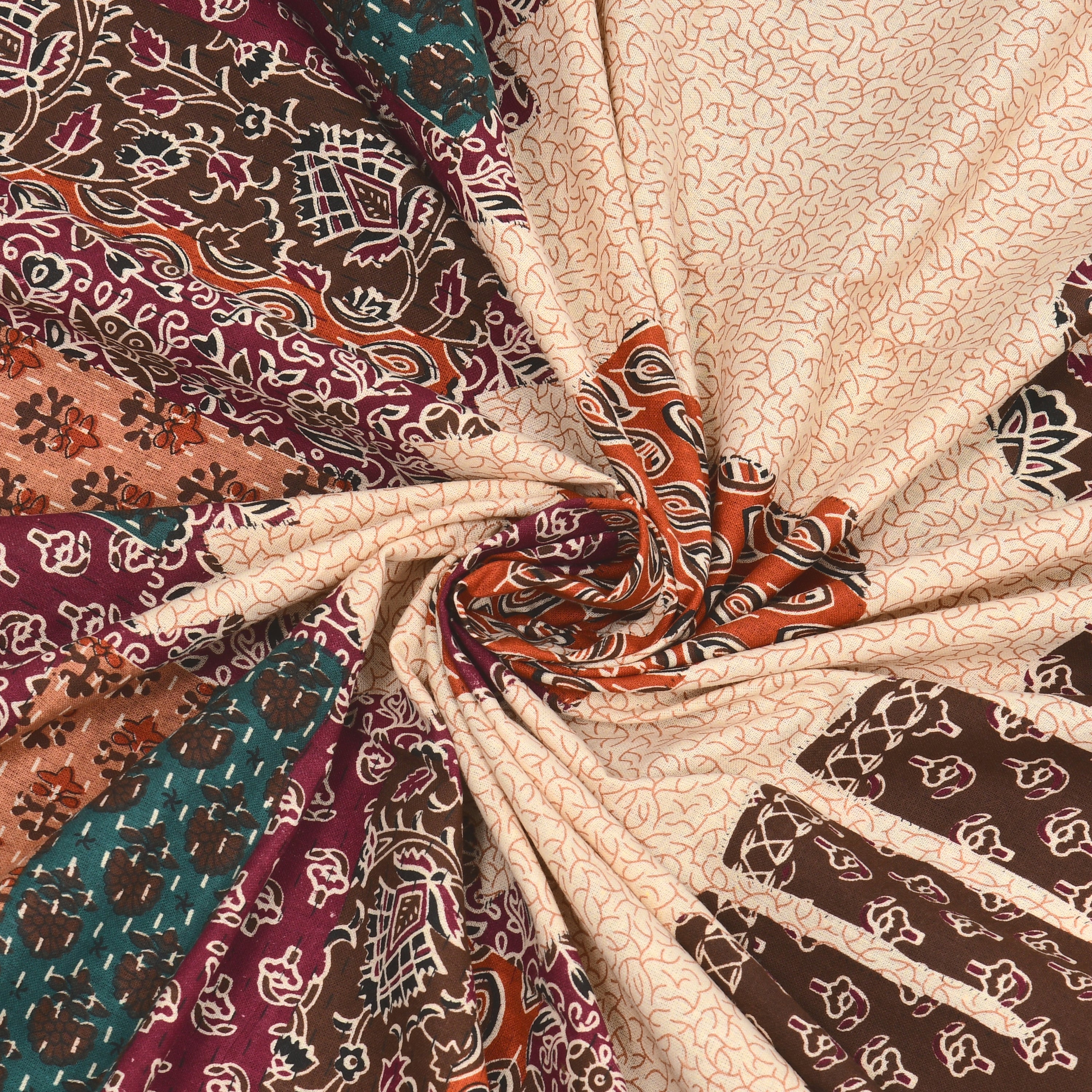 Elephant Motif Cotton Bedsheet – Multicolor Print