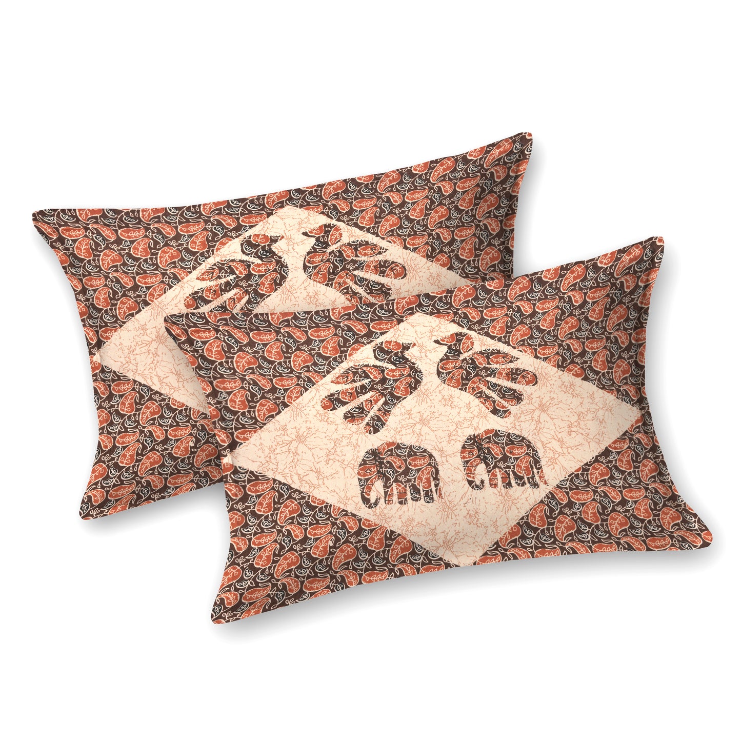 Tree of Life Cotton Bedsheet – Elephant Motif, Multicolor, 90x100 Inches