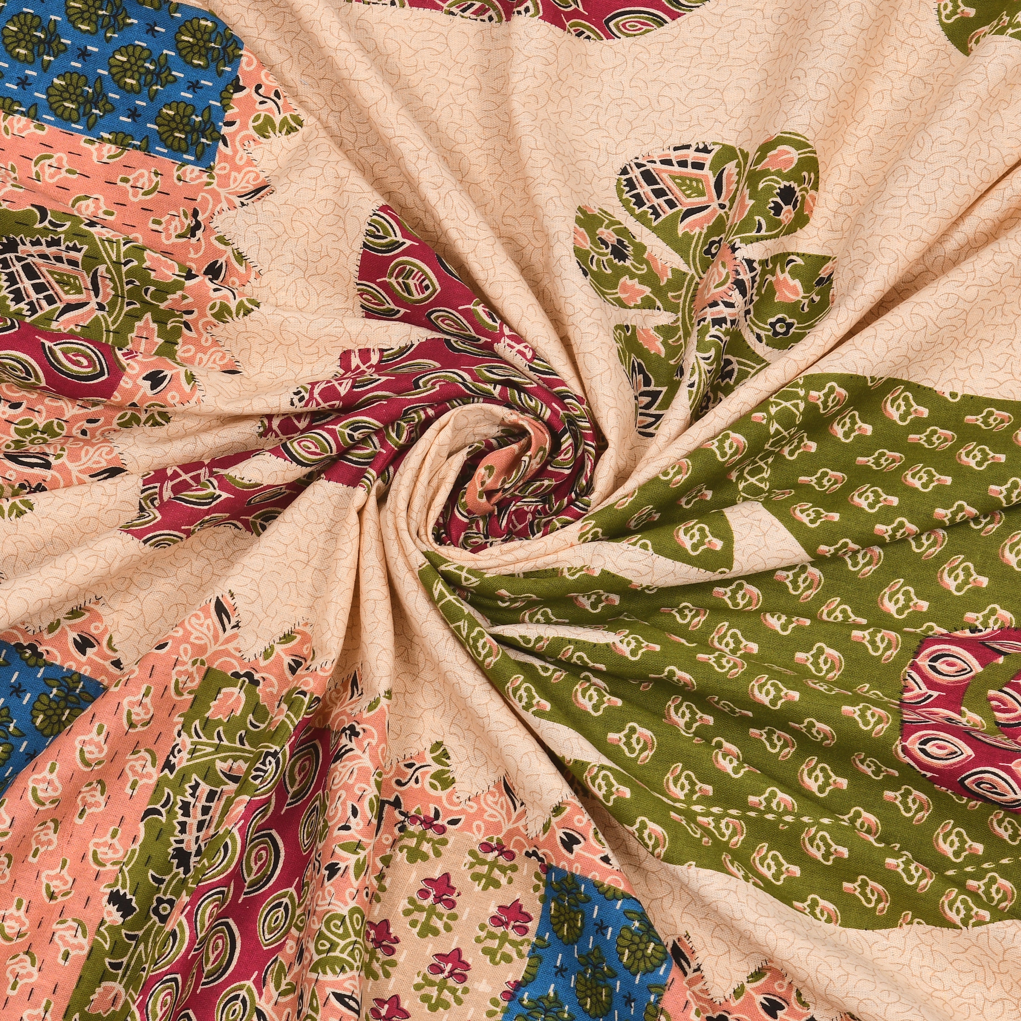 Royal Elephant Motif Cotton Bedsheet – Multicolor Print