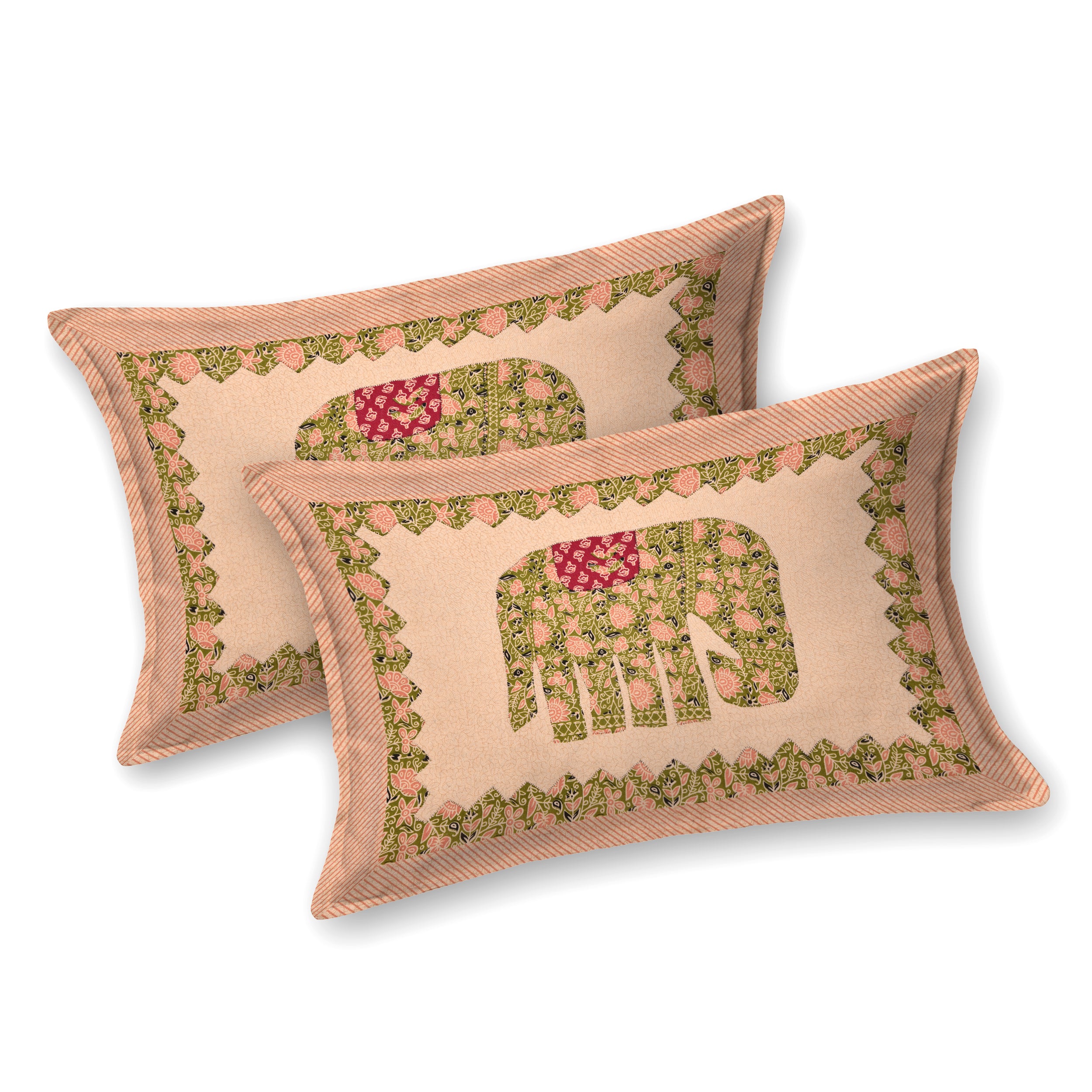 Royal Elephant Motif Cotton Bedsheet – Multicolor Print