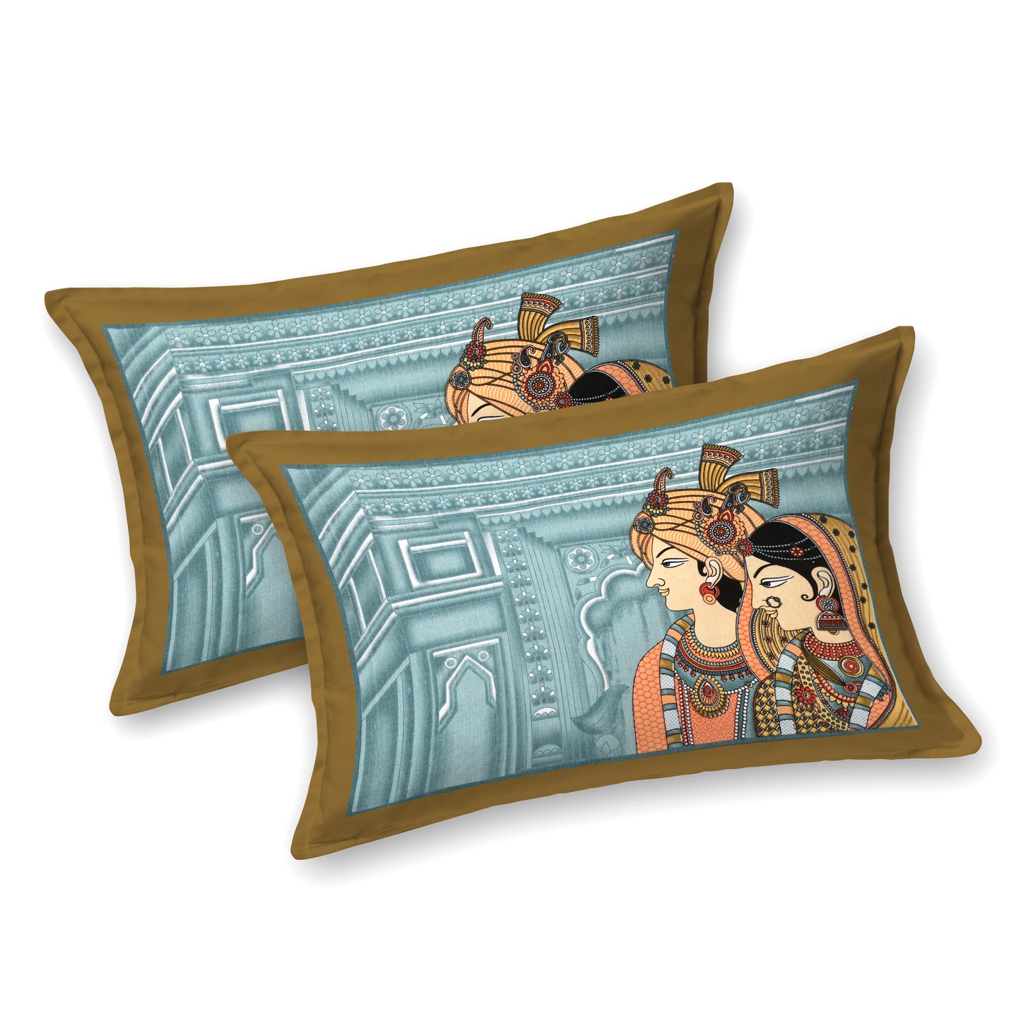 Raja Rani Print Cotton Bedsheet – Double Size