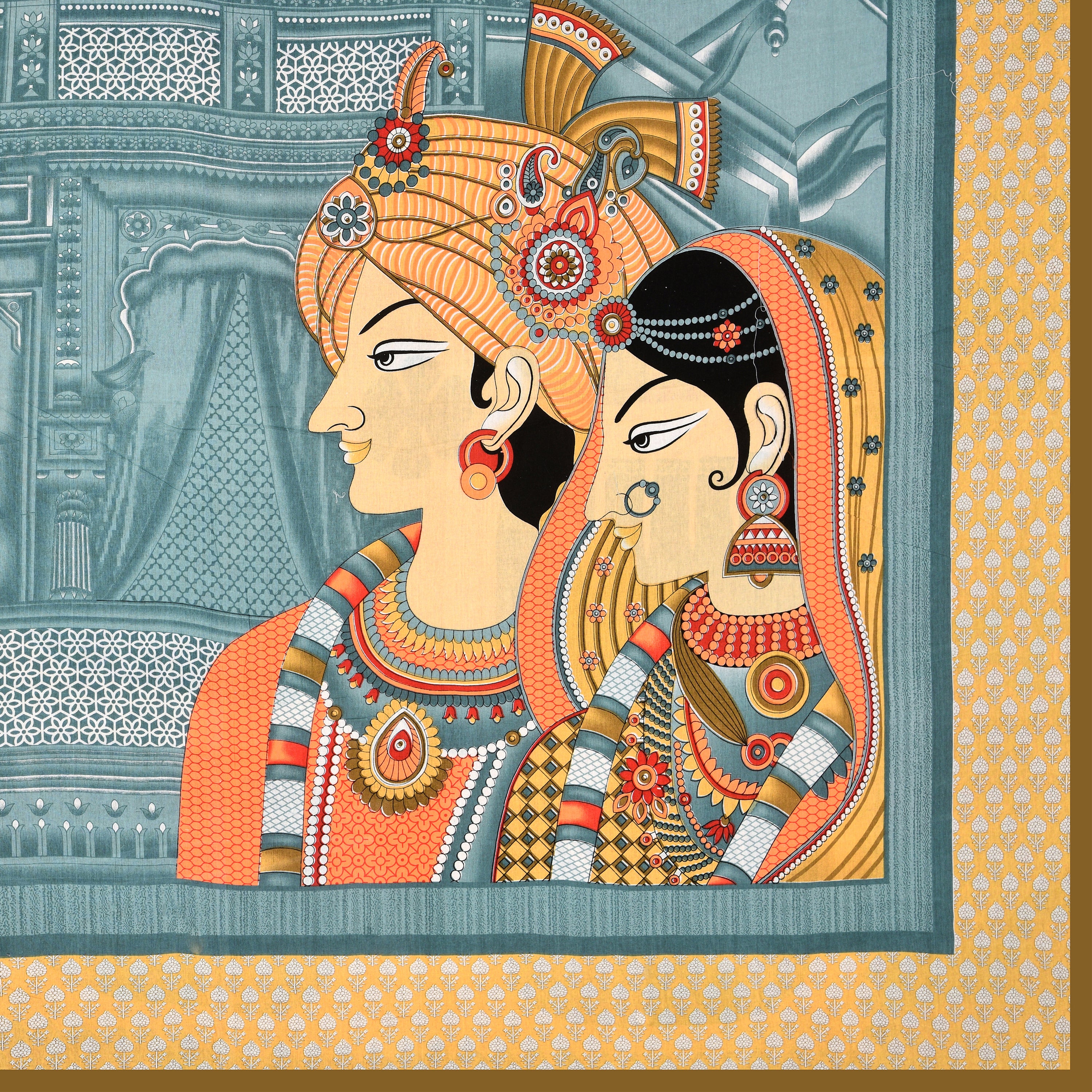 Raja Rani Print Cotton Bedsheet – Double Size