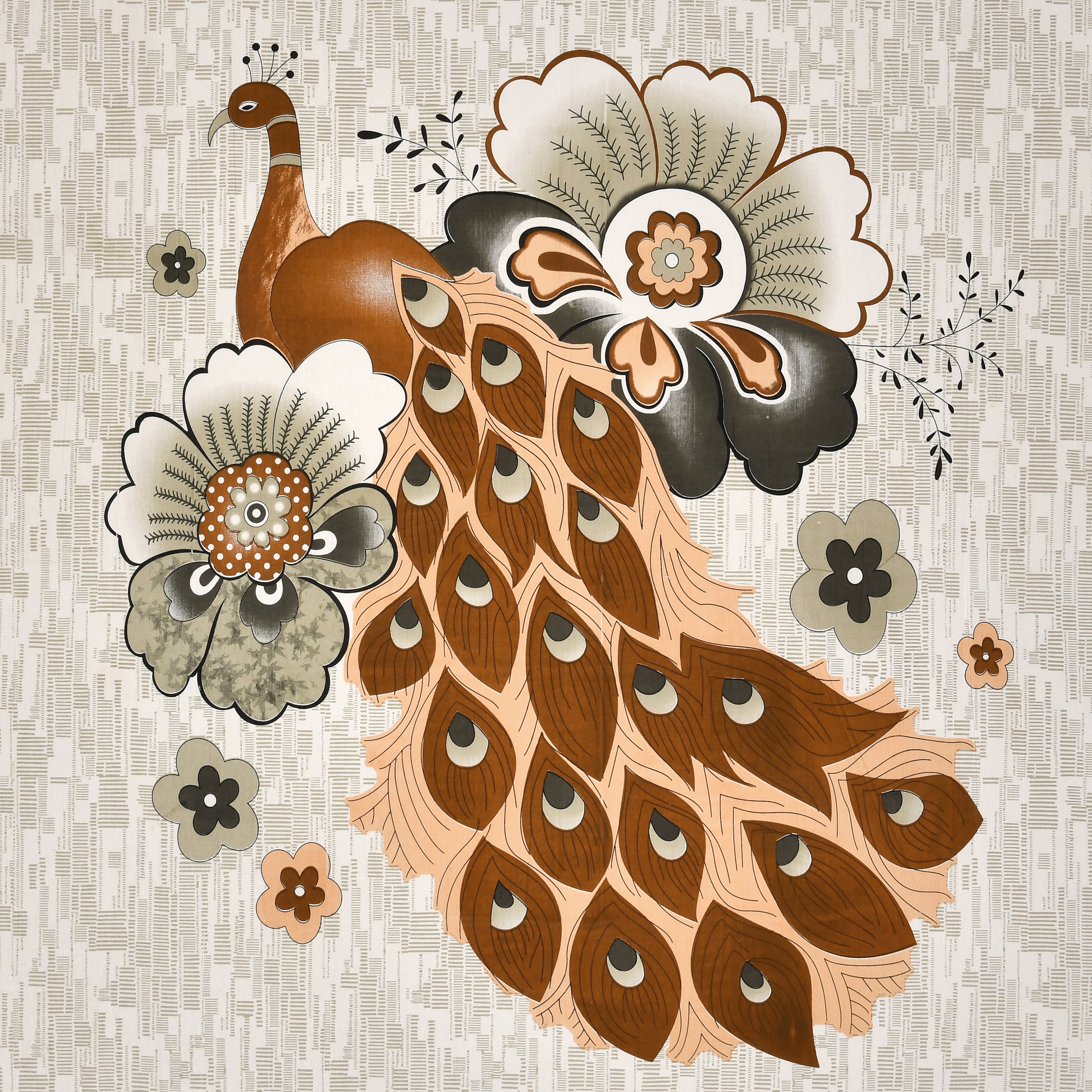 Rust Peacock Glory Cotton Bedsheet