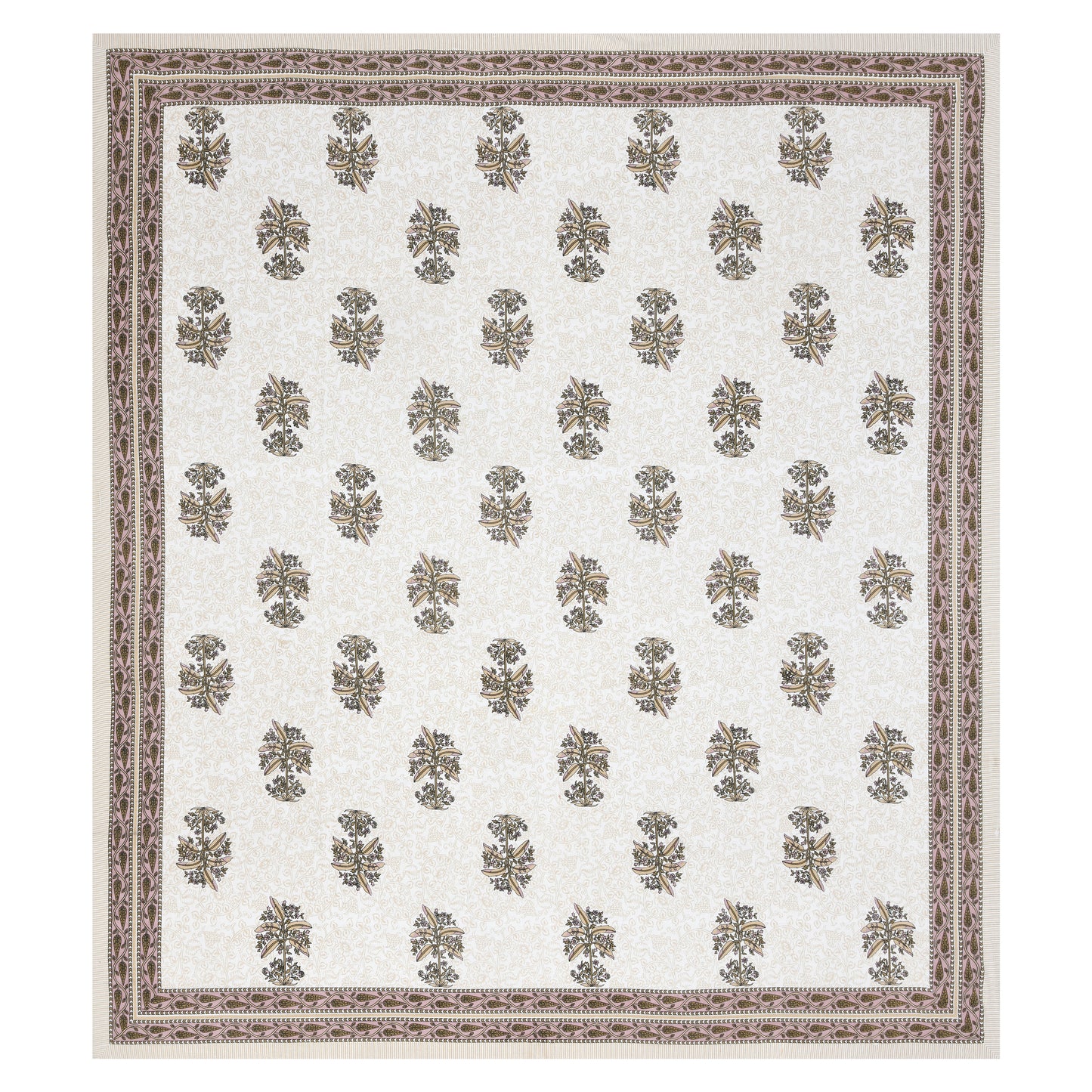 Brown Planted Block Print – Cotton Bedsheet Set