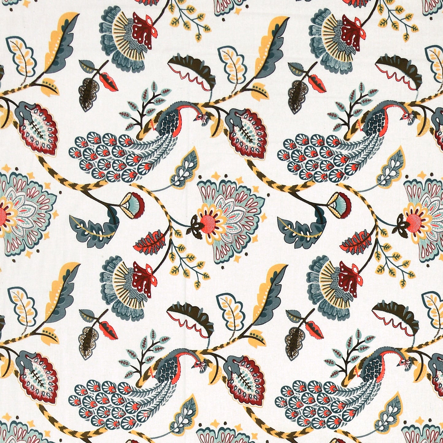 Teal Peacock & Floral Single Bedsheet