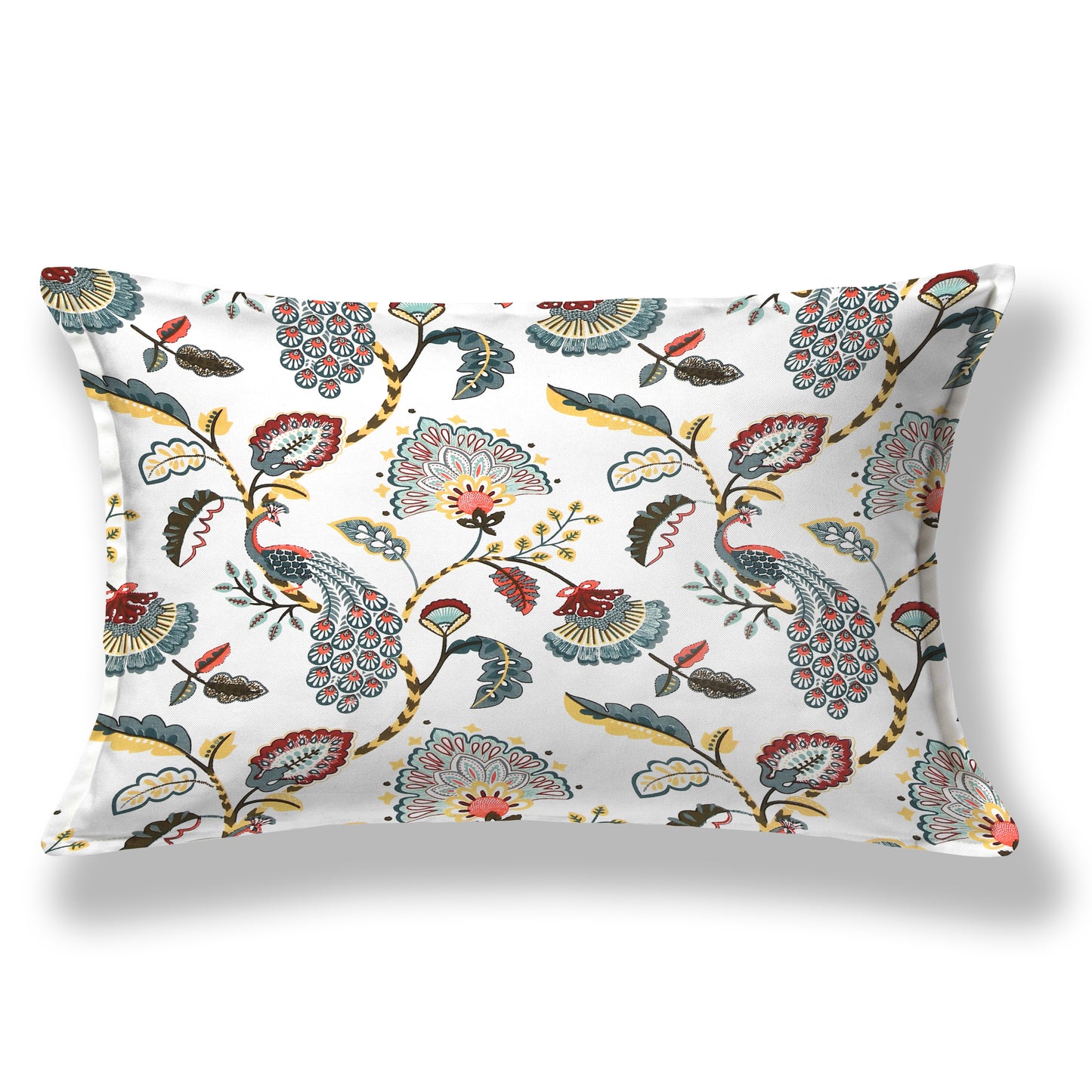 Teal Peacock & Floral Single Bedsheet