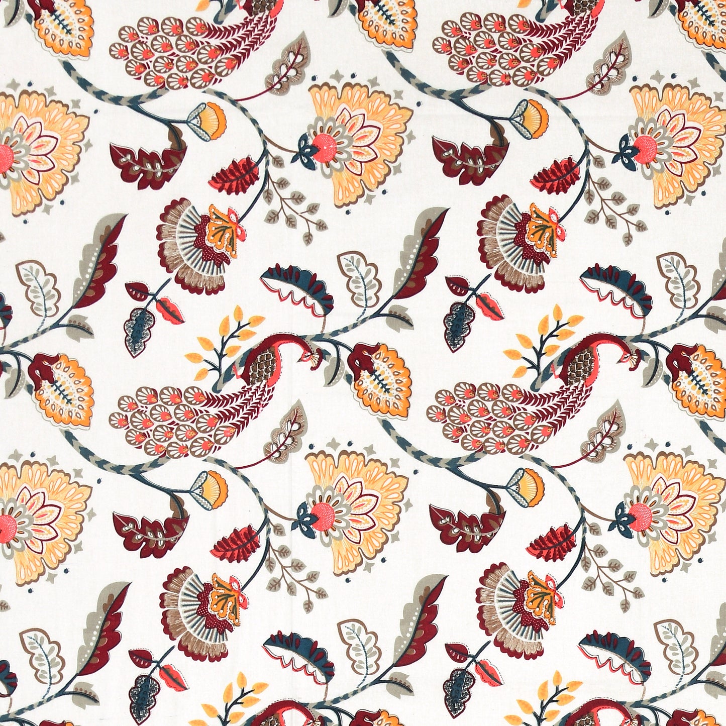 Royal Peacock & Floral Single Bedsheet