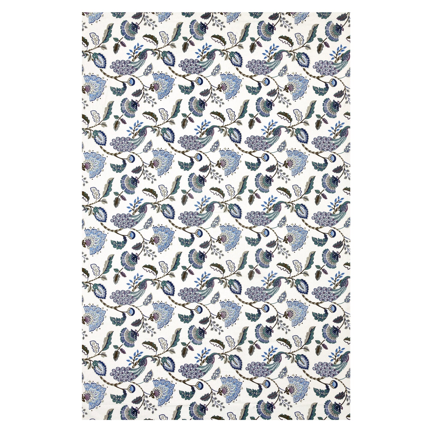 Blue Peacock & Floral Single Bedsheet