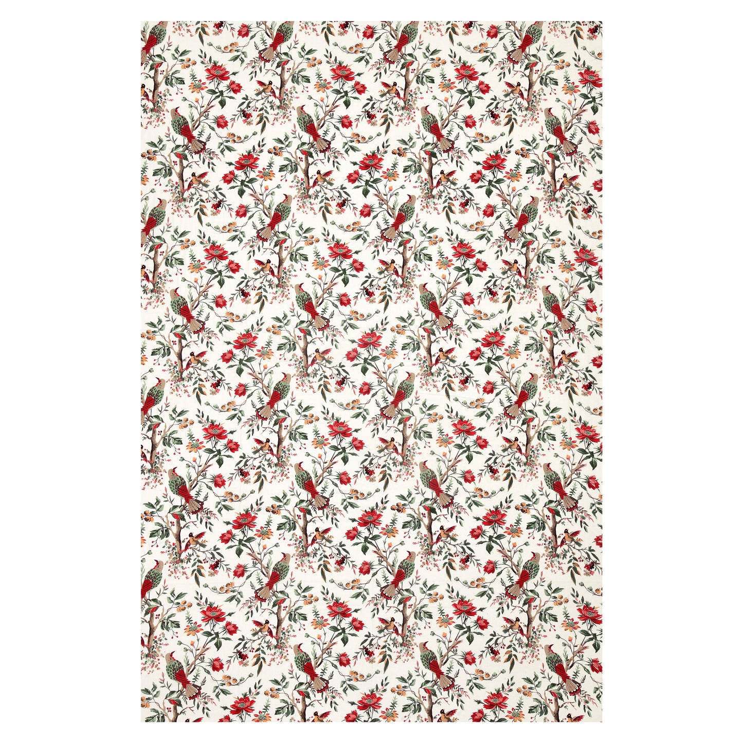 Red Blossom Bird & Floral Single Bedsheet