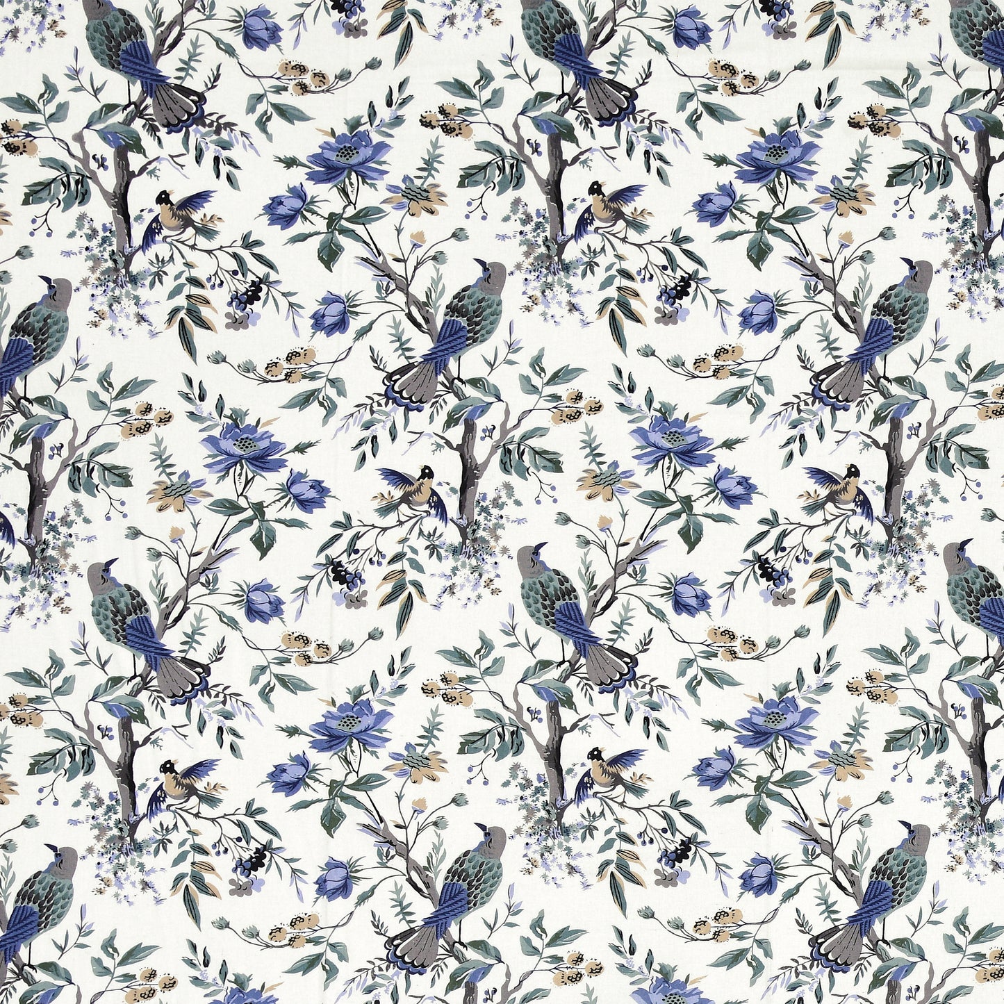 Blue Blossom Bird & Floral Single Bedsheet