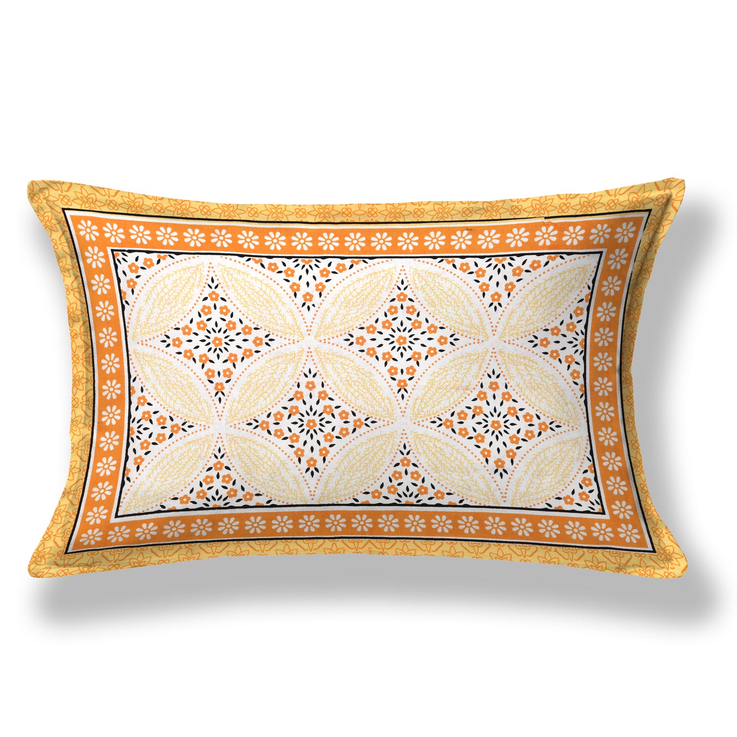 Heritage Bloom Wave – Golden Marigold Single Bedsheet