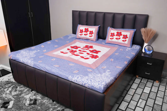 Red Blossom Cotton Bedsheet Set