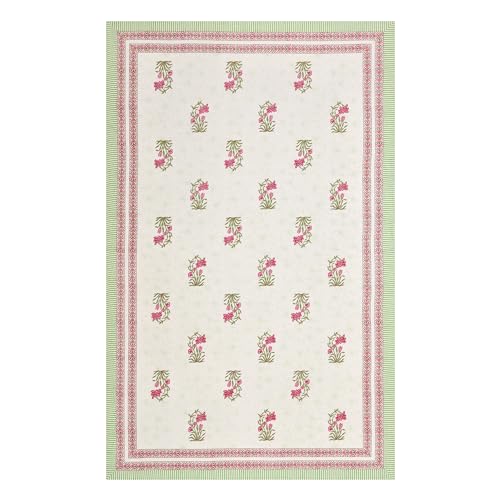 Hand Block Print Cotton Tablecloth (Jaipuri, 6 Seater)
