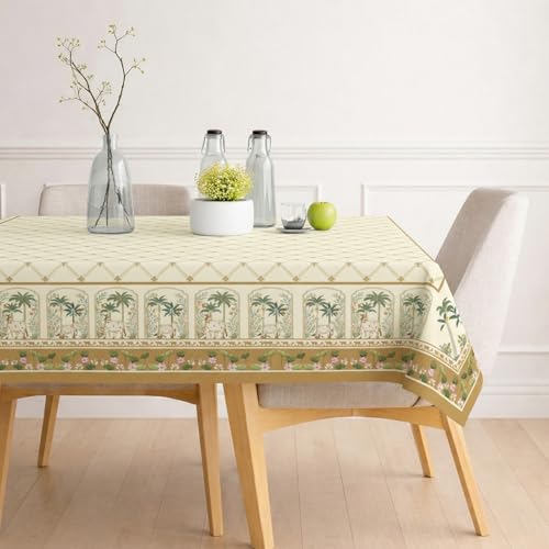 Poly-Cotton Printed Dining Table Cover (Premium, Washable)