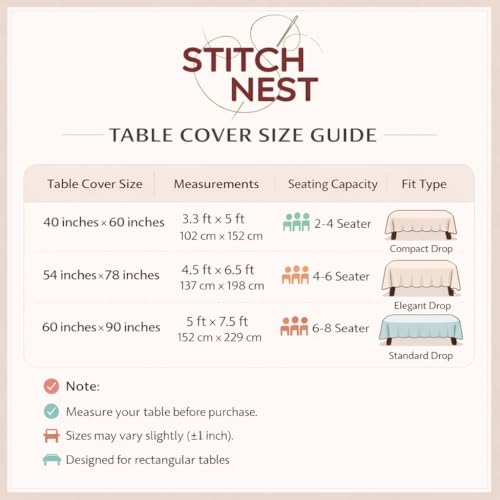 Poly-Cotton Printed Dining Table Cover (Premium, Washable)