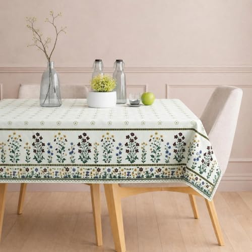 Poly-Cotton Printed Dining Table Cover (Premium, Washable)