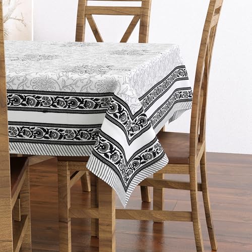 Hand Block Print Cotton Tablecloth (Jaipuri, 6 Seater)