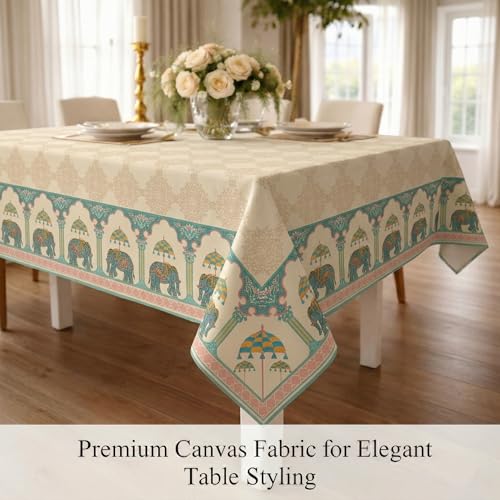 Poly-Cotton Printed Dining Table Cover (Premium, Washable)