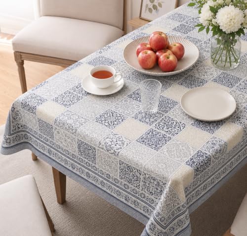 Hand Block Printed Jaipuri Cotton Tablecloth (Ethnic Floral)