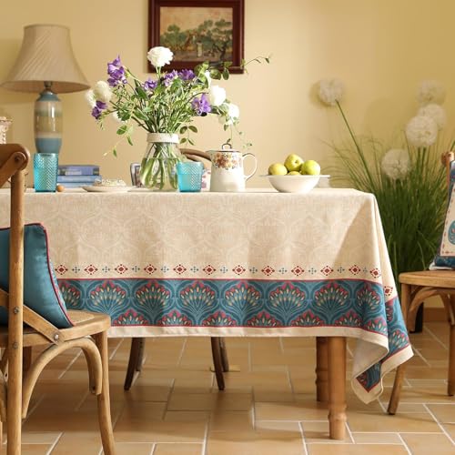 Premium Luxury Fabric Floral Dining Table Cover (6 Seater)