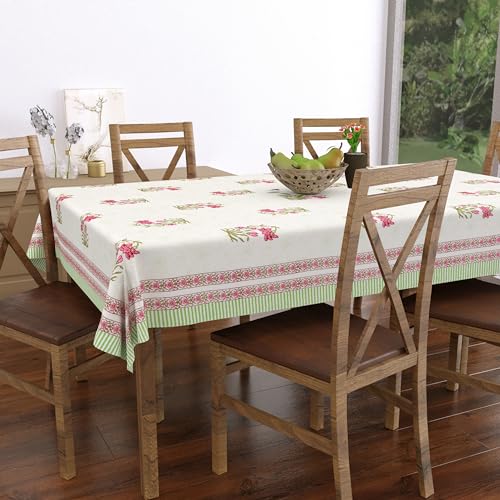 Hand Block Print Cotton Tablecloth (Jaipuri, 6 Seater)