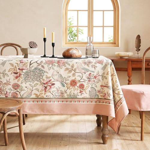 Premium Luxury Fabric Floral Dining Table Cover (6 Seater)