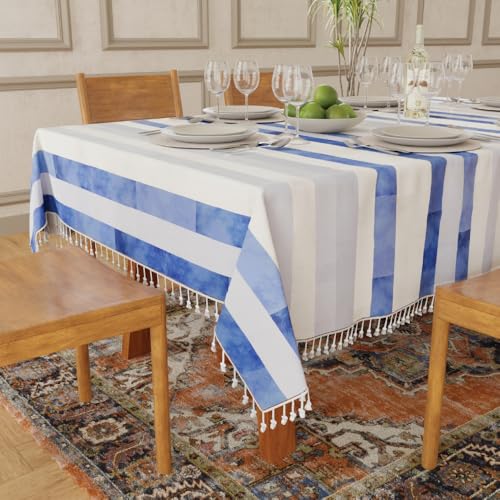 Premium Water & Stain Resistant Floral Dining Table Cover (Linen-Blend, 300 GSM)