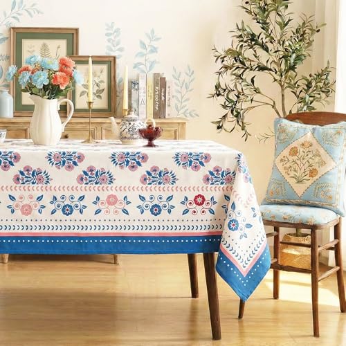 Block Print Cotton Tablecloth (Bohemian Floral)