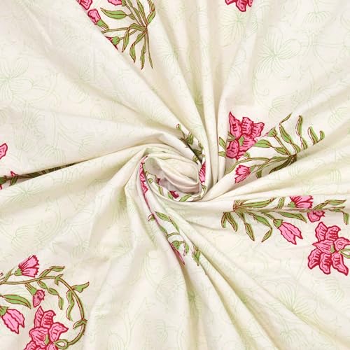 Hand Block Print Cotton Tablecloth (Jaipuri, 6 Seater)