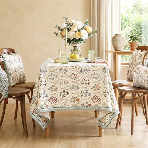 Premium Luxury Fabric Floral Dining Table Cover (6 Seater)