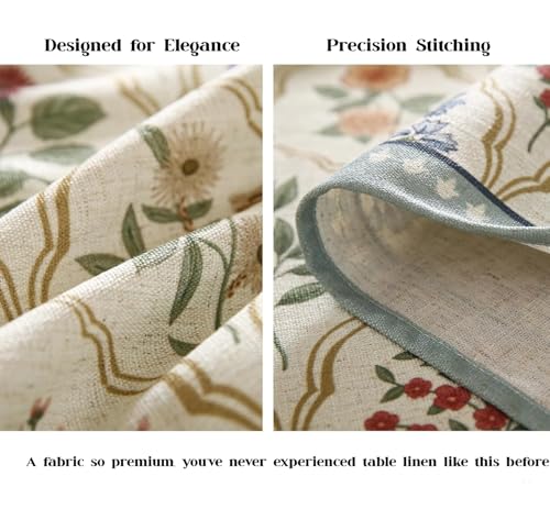 Premium Luxury Fabric Floral Dining Table Cover (6 Seater)