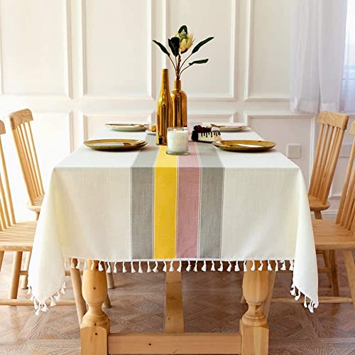 Premium Water & Stain Resistant Floral Dining Table Cover (Linen-Blend, 300 GSM)