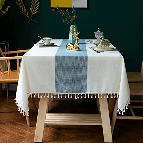 Premium Water & Stain Resistant Floral Dining Table Cover (Linen-Blend, 300 GSM)