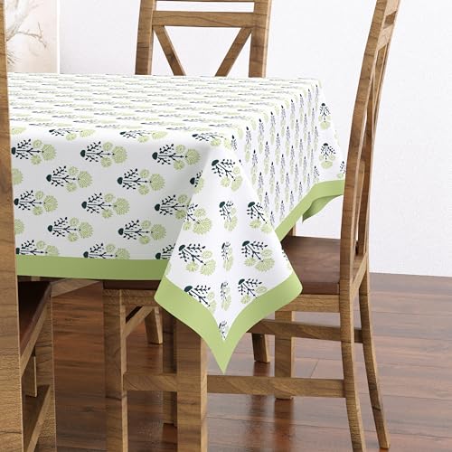 Hand Block Print Cotton Tablecloth (Jaipuri, 6 Seater)