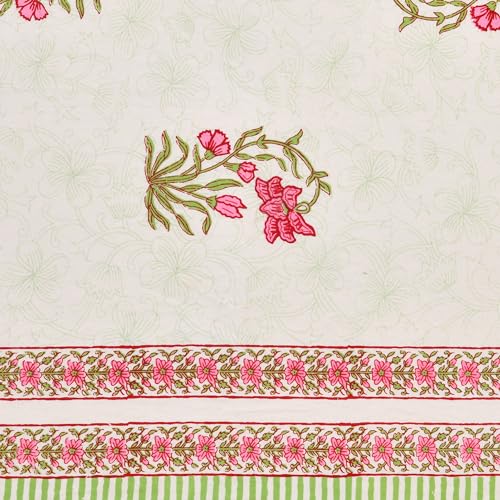 Hand Block Print Cotton Tablecloth (Jaipuri, 6 Seater)