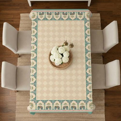 Poly-Cotton Printed Dining Table Cover (Premium, Washable)