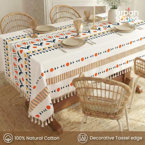 100% Cotton Printed Tablecloth with Tassels (Boho)