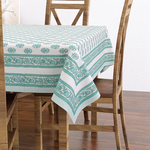 Hand Block Print Cotton Tablecloth (Jaipuri, 6 Seater)