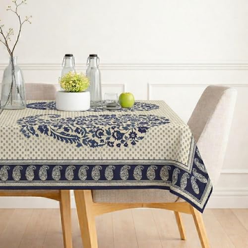 Poly-Cotton Printed Dining Table Cover (Premium, Washable)