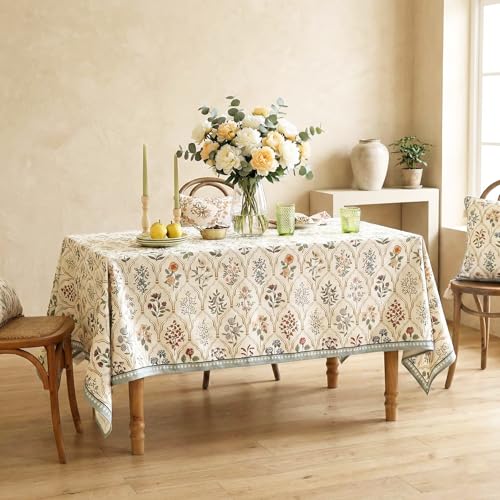 Premium Luxury Fabric Floral Dining Table Cover (6 Seater)
