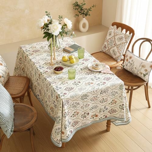 Premium Luxury Fabric Floral Dining Table Cover (6 Seater)