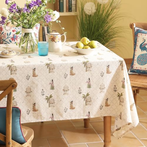 Premium Soft European Fabric Frill Dining Table Cover (6 Seater)