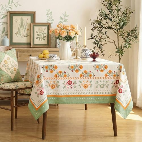 Block Print Cotton Tablecloth (Bohemian Floral)