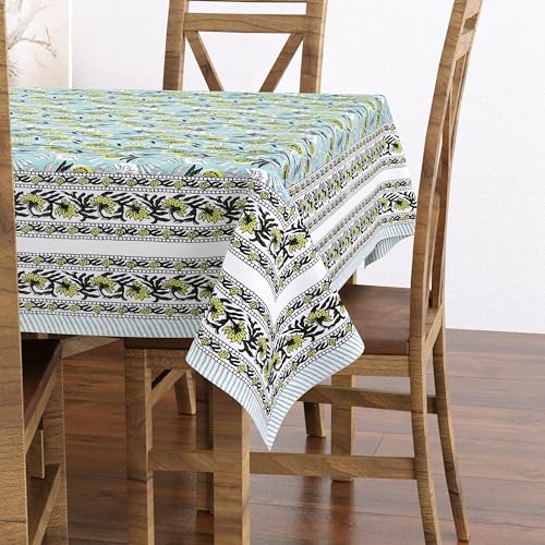 Hand Block Print Cotton Tablecloth (Jaipuri, 6 Seater)