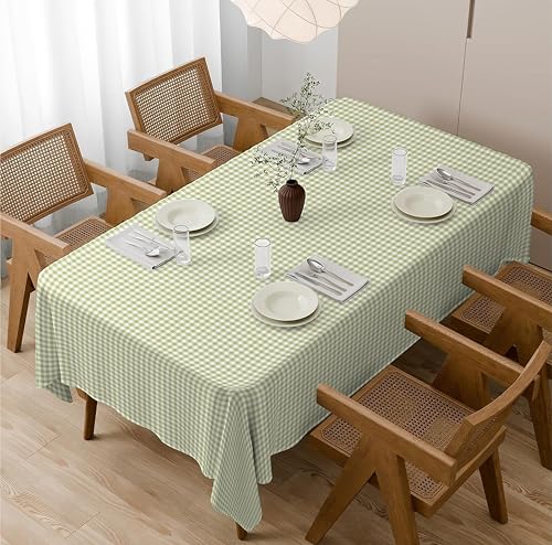 Gingham Checks Dust-Proof Washable Dining Table Cloth (6 Seater)